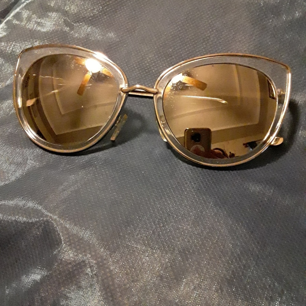 Silver Mirrored Cat Eye Sunglasses